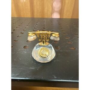 Swarovski Crystal Memories Telephone 18K Gold Plated Miniature Figurine